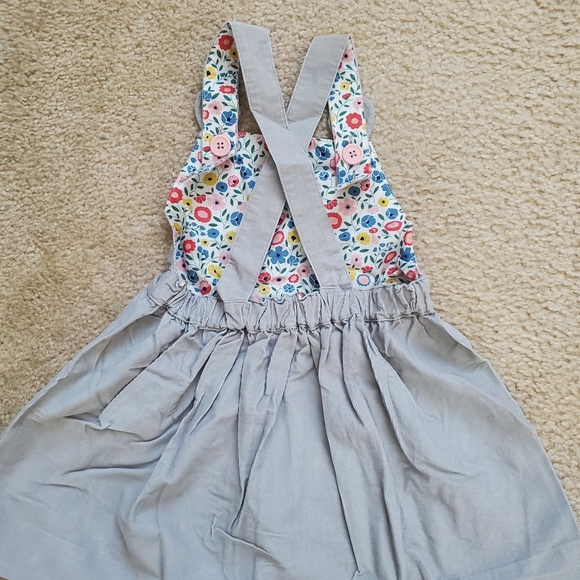 Mini Boden Gray Bunny Corduroy Overall Dress Kids 3-4 - Picture 5 of 8